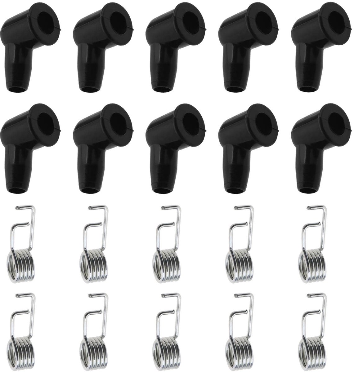 10pcs Lawn Mower Spark Plug Cap with 10x Spring Spark Plug Boot Cover Fit for 7mm Wire Compatible with Briggs & Stratton Tecumseh STIHL Mover Replacement Part