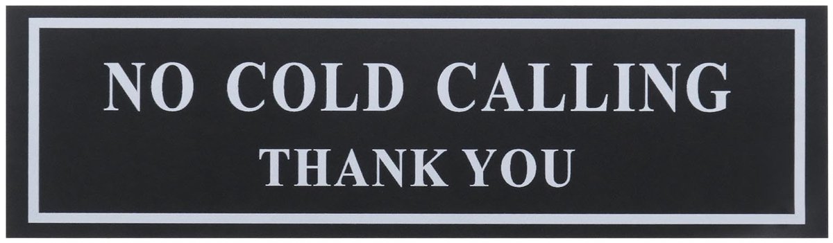 No Cold Calling Sign Self Adhesive Warning Sign Acrylic Security Sign Sticker Safety Label Accessories For Office 21x 6x 0.5cm