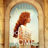 Boek "Dochter van Rome" van Tessa Afshar. Vrouw met rood haar, Romeinse kleding, kijkt naar rechts.