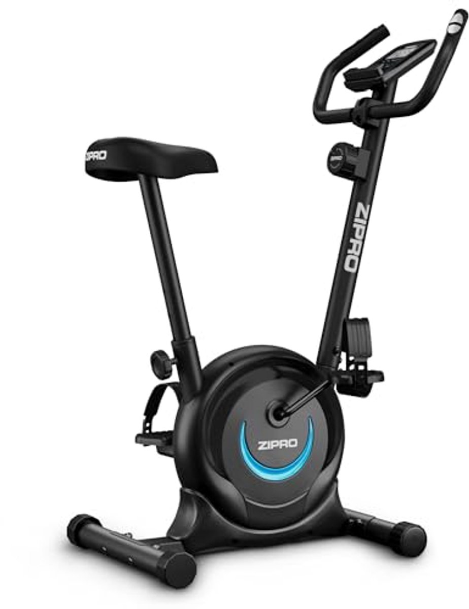 Hometrainer met 8-Niveaus Magnetische Weerstand, Smartphonehouder en LCD Monitor voor Thuis Fitness