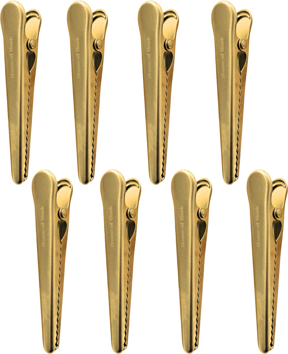 House of Husk RVS Vershoudclips - Afsluitclips - Vershoud knijpers -Zaksluiter - Vershoudklemmen - 8 stuks - Goud