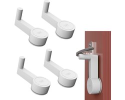 4 stuks - Kinderslot voor deurklink - Kinderveilig deurslot - Houdt de baby veilig - Voorkomt dat huisdieren de deur openen - Druk-om-te-draaien bediening - Kinderveilige handgreepstop voor badkamers, entrees, slaapkamers, huurwoningen, appartementen