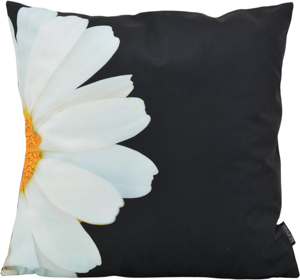 Gek op Kussens! Sierkussen Half A Daisy | 45 x 45 cm | Katoen/Polyester zwart