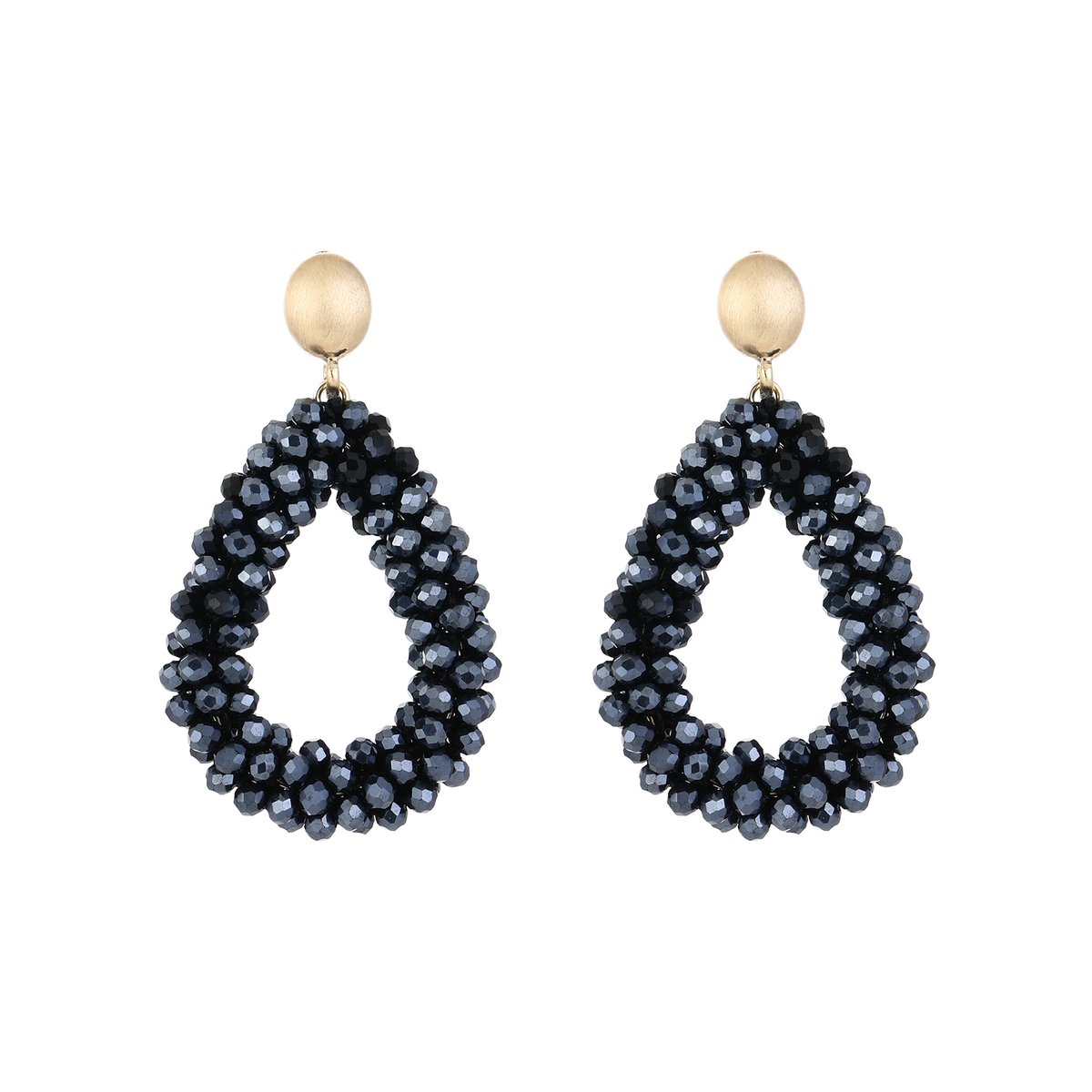 Oorbellen Crystal Elegance - Navy - Feestdagen - Kerst - Cadeau