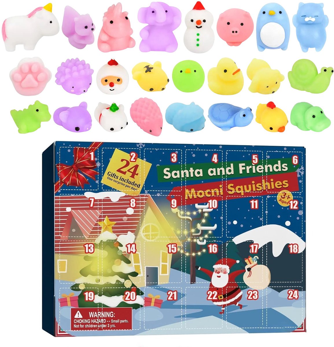 Adventskalender Blind Box 24-raster Kinder Rubberen Speelgoed Verrassing Blind Box
