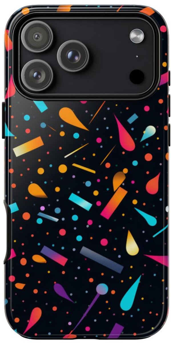 Kleurrijk Abstracte Vormenpatroon – Telefoonhoesje Geschikt voor iPhone 17 Pro Max