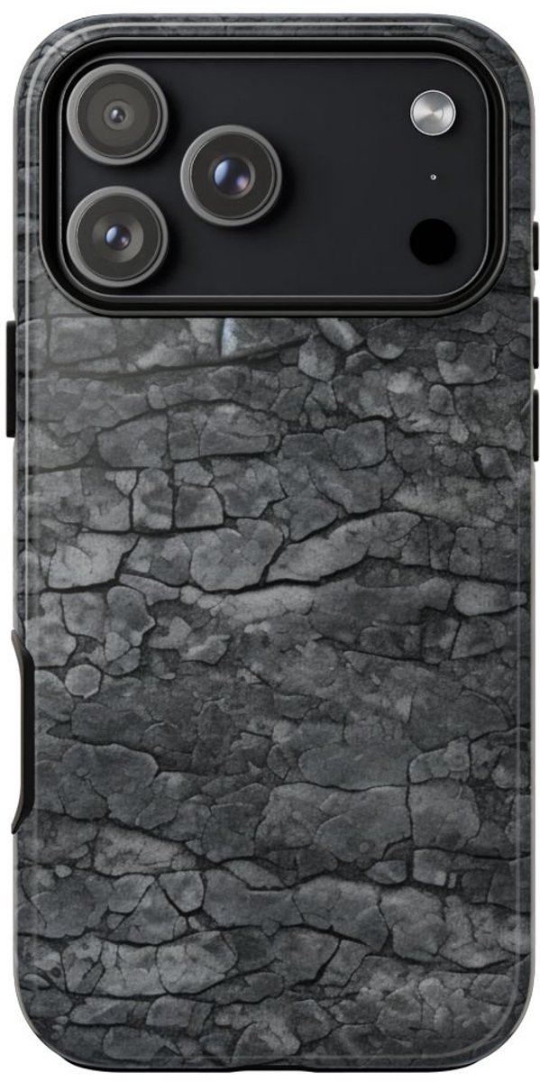 Gebarsten Asfaltstructuur – Glanzend Stevig Hoesje Geschikt voor iPhone 17 Pro Max
