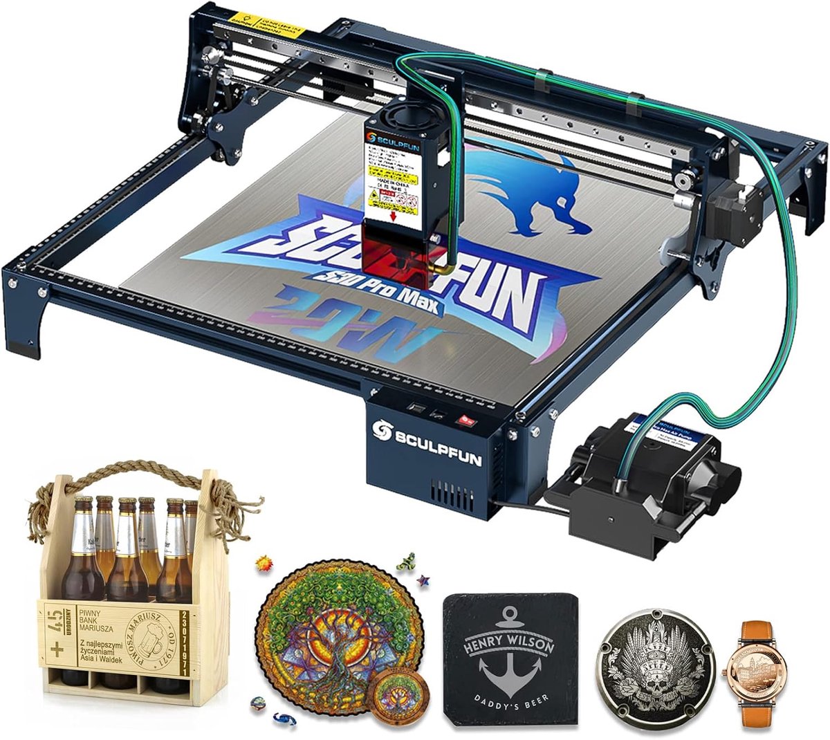 Sculpfun S30 Pro Max 20W Lasergraveermachine - 410x400mm - Laser Graveermachine with Automatic Air Assisted - Lasergraveerder - Laser Cutter - Laserprinter All In One