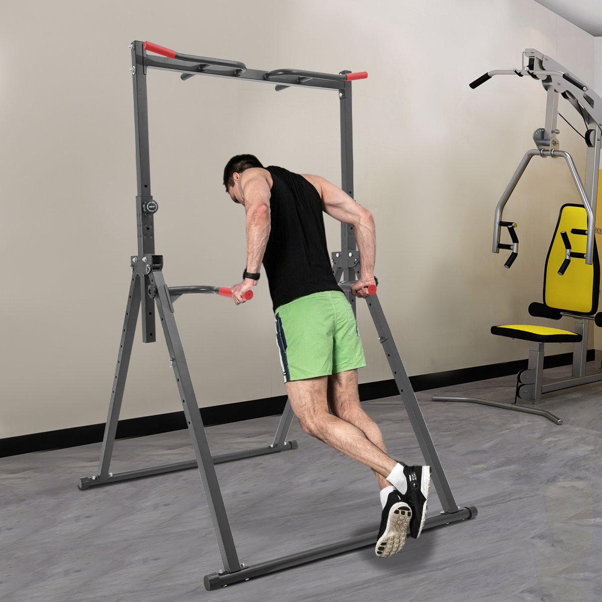 Driehoekige Pull Up Station Power Tower Gymnastiek Oefenbalk Pull Up Rack 200kg Laadcapaciteit thumbnail 3