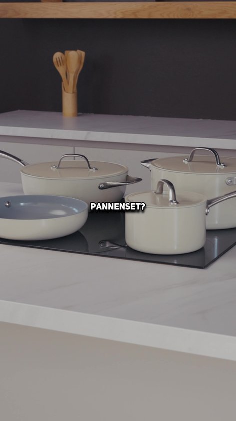 Safecourt Kitchen 7-delige Keramische Pannenset - Inductie, Elektrisch, Keramisch & Gas - PFAS & PTFE vrij