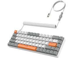Mechanical Keyboard - Mechanisch Toetsenbord Gaming - Wit, Grijs en Oranje