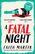 Boekomslag van A FATAL NIGHT: Een gebroken fles champagne met rode vlekken.