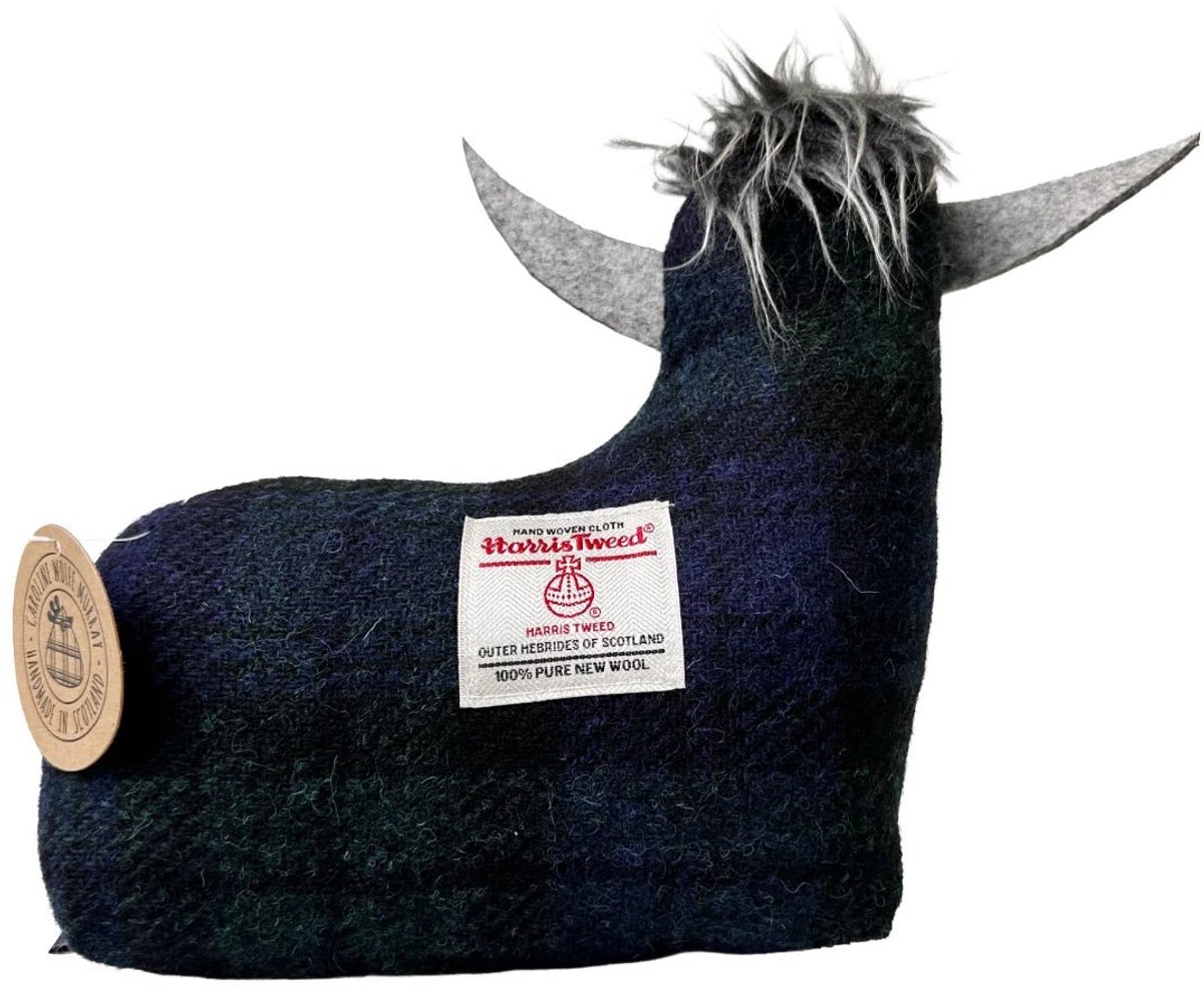Deurstopper Schotse Hooglander Blackwatch - Harris Tweed - Handgemaakt - Caroline Wolfe Murray Scotland