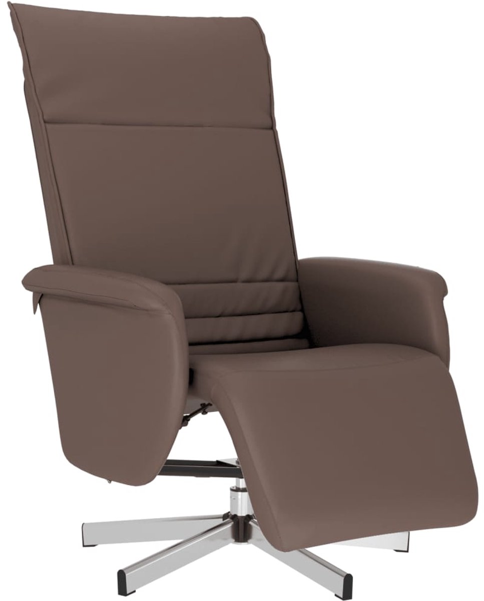 vidaXL Fauteuil - verstelbaar - met - voetensteun - kunstleer - bruin