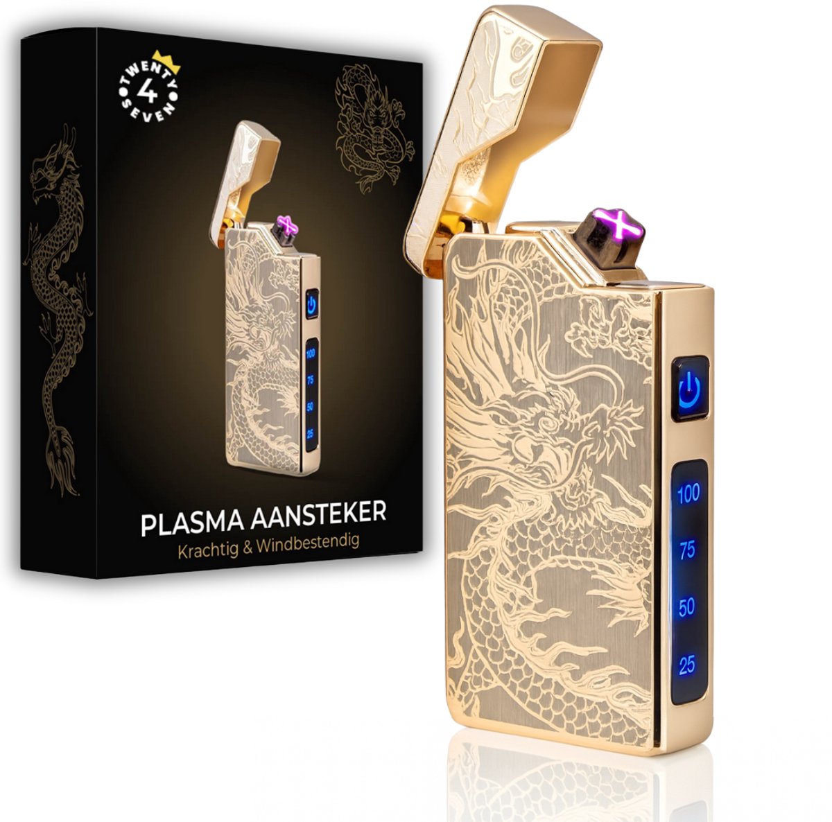 Twenty4seven® Dragon Plasma Aansteker - Elektrische Vuurwerk & BBQ Lighter - Oplaadbaar & Elektrisch - Zakformaat, USB & Windproof