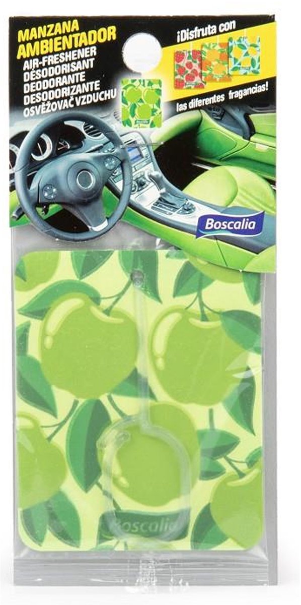 Amahogar Auto parfum/luchtverfrisser - Appel geur - in handig zakje - 7 x 16 cm