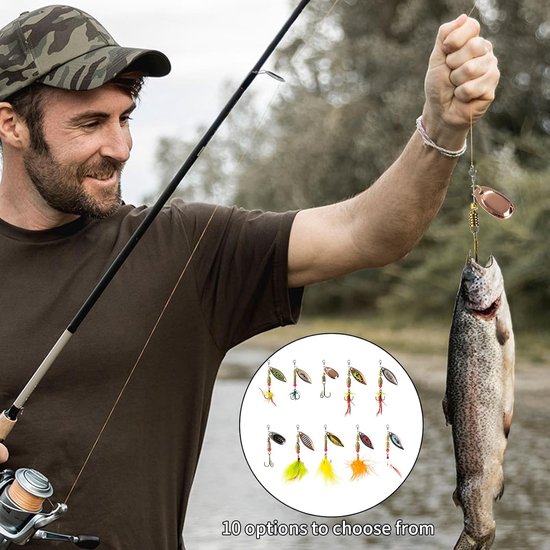 Kunstaas set (Set D) - 10 Stuks - pluggen met haak - Kunstaas - Jerkbaits - Crankbaits - Rubberen vis - Visaas - Zacht Kunstaas - Alle type roofvis - Visaas Zeevissen Set - Rubberen Vissen Met Jigkop - Voor snoek, baars, snoekbaars, vissen van Amarex Fishing — afbeelding 4