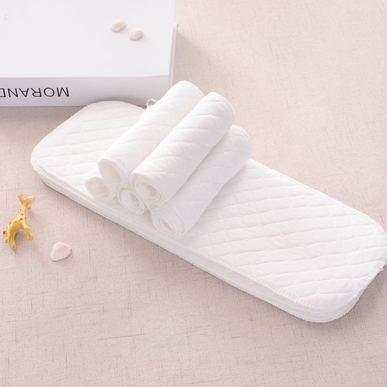 Herbruikbare Katoenen Luierdoeken 10-stuks - 100% Katoen - Drie Laags - Ademend - Wasmachine Bestendig - 32x12 cm - Voor Baby's 4-13 kg - Multifunctioneel - Zachte Hydrofiele Doeken