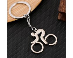 *** Sleutelhanger fietser - Wielrennen - Fiets - Racefiets - Sport - Wielrenner - RVS - van Heble® ***