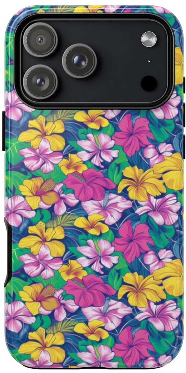 Tropisch Hibiscus Bloemenpatroon – Telefoonhoesje Geschikt voor iPhone 17 Pro Max