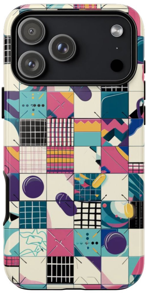 Kleurrijk Abstract Geometrisch Patroon – Telefoonhoesje Geschikt voor iPhone 17 Pro Max