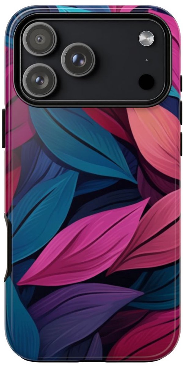 Kleurrijk Abstract Bladerenpatroon – Telefoonhoesje Geschikt voor iPhone 17 Pro Max