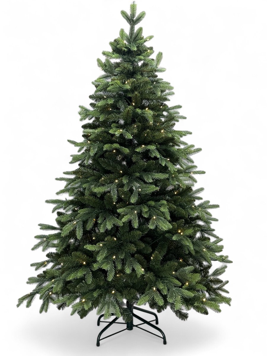 XMS-Trees Kunstkerstboom Whistler H240 x Ø167 cm - inclusief LED - Realistisch model/Dennengroen - Brandvertragend