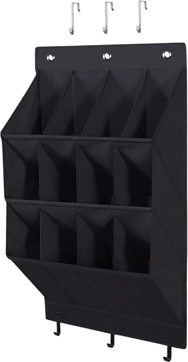 longziming -Hangende Schoenenorganizer – 12 Diepe Vakken (81 x 41 cm) – Oxford 600D Stof – Met 6 Stevige Haken – Voor Schoenen & Accessoires