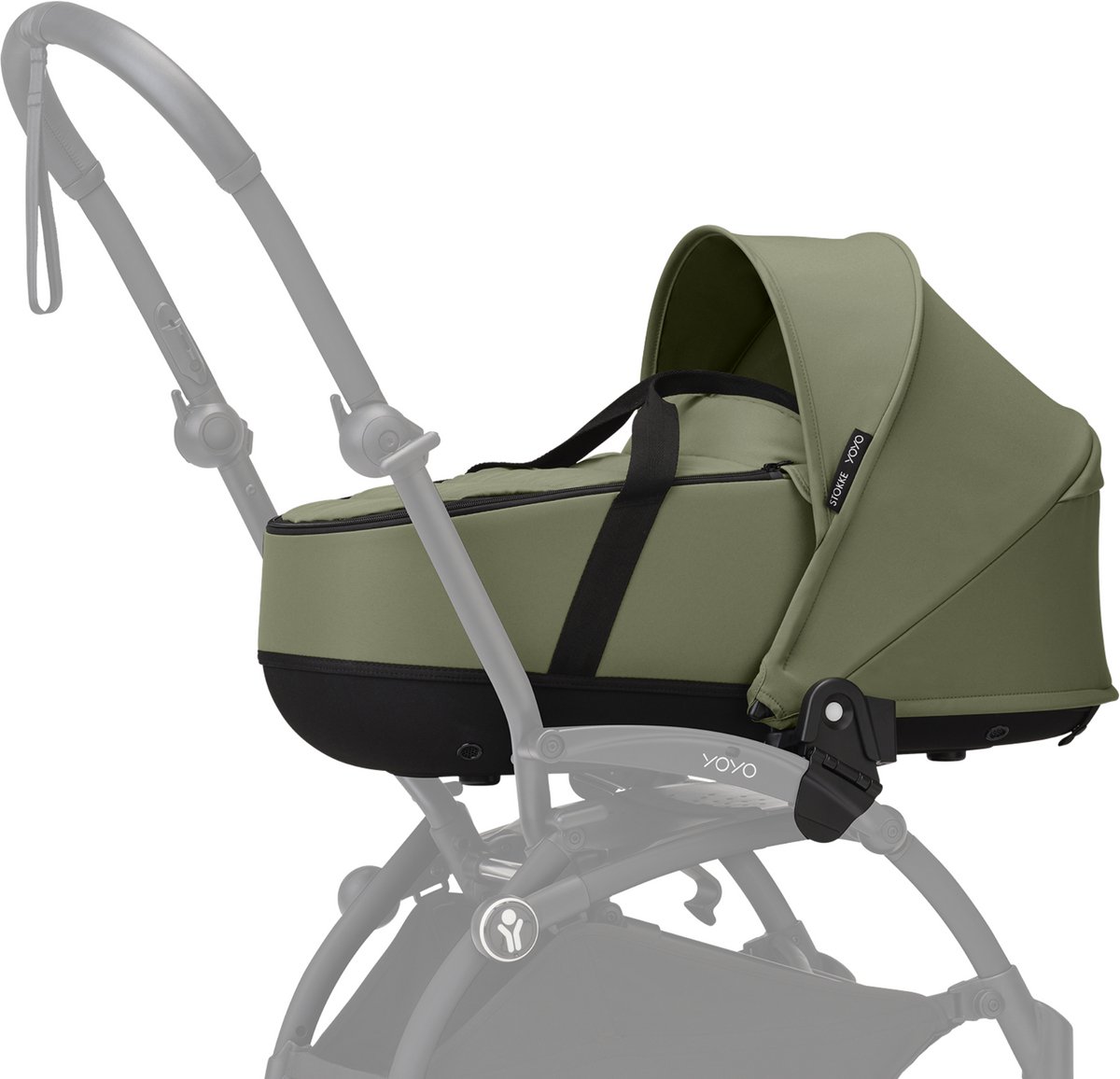 Stokke YOYO Newborn Shell, Olive - Voor baby's tot 6 maanden of 9 kg - Inclusief semi-harde kap, tweepersoonsmatras en voetenzak - Voor YOYO-frame (los verkrijgbaar)