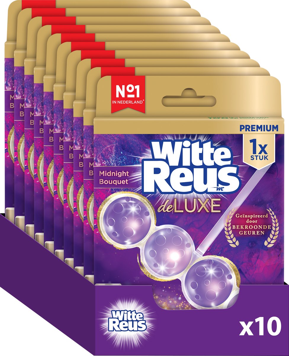 Witte Reus DeLuxe Midnight Bouquet Toiletblok 50g - WC blokjes - Voordeelverpakking - 10 stuks