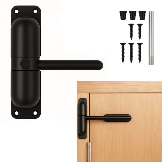 Ferme-porte Myon Home – Hydraulique et réglable – Jusqu'à 60 kg – Pour une utilisation intérieure et extérieure – Kit de montage inclus – Ferme-porte automatique – Durable et sans entretien