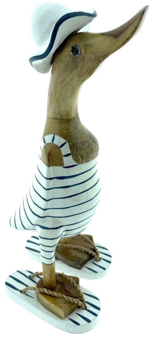 Houten eend Adam M donkerblauw wit