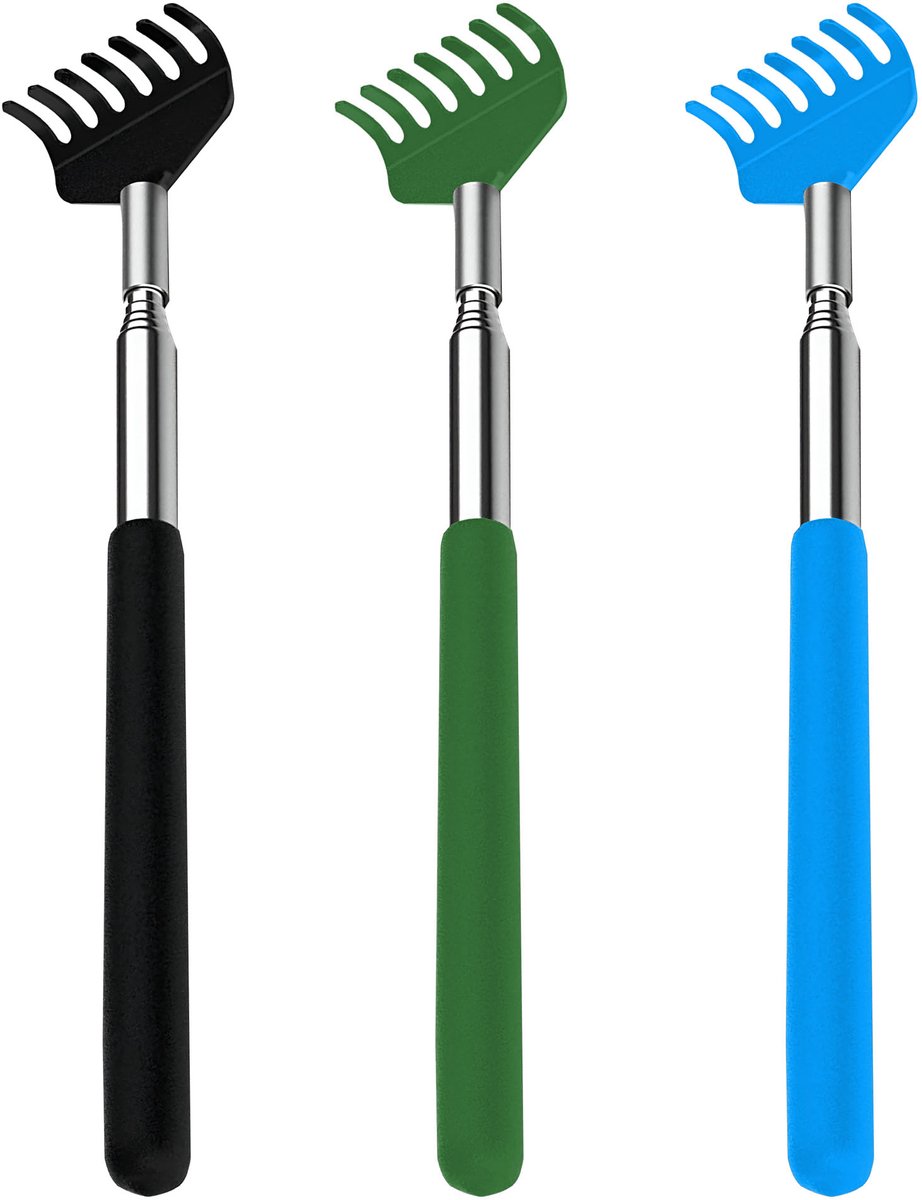 Happy Holidayz Uitschuifbare Ruggenkrabber - Set van 3 - Ruggenkrabbers Uitschuifbaar - Hand Rugkrabber 3 stuks - Back scratcher - Extra lang