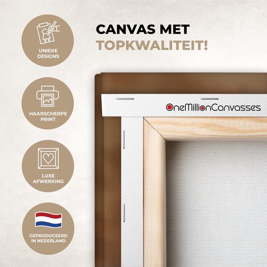 Peinture sur toile 120x80 cm - Lions - Tableaux de salon - Décoration murale animaux