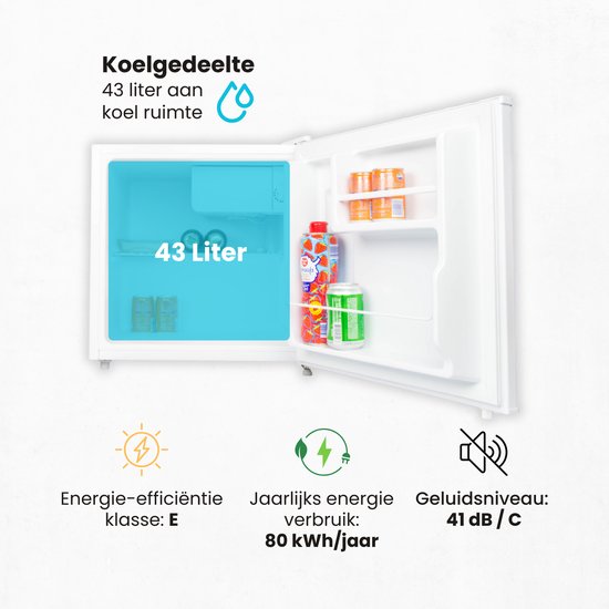 Salora MINICOOL43WH - Mini Koelkast - Minibar - Kleine Koelkast - 43 Liter - Wit van Salora — afbeelding 5