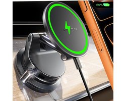 Lisen ProGrip Wireless Auto Telefoonhouder – Magnetisch met Draadloos Opladen – 360° Draaibaar – Sterke Magneet & Stabiele Grip
