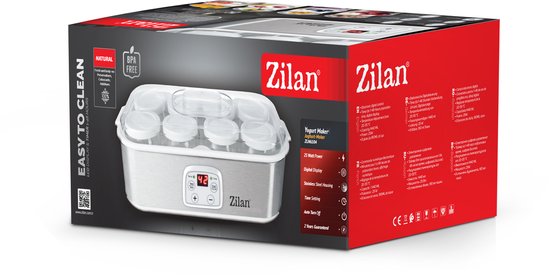 Zilan ZLN6104 Yoghurtmaker - Elektrische Yoghurtmachine met Timer en Temperatuurregeling - 1 liter inhoud - Voor Verse en Biologische Yoghurt - BPA vrij van Merkloos — afbeelding 5