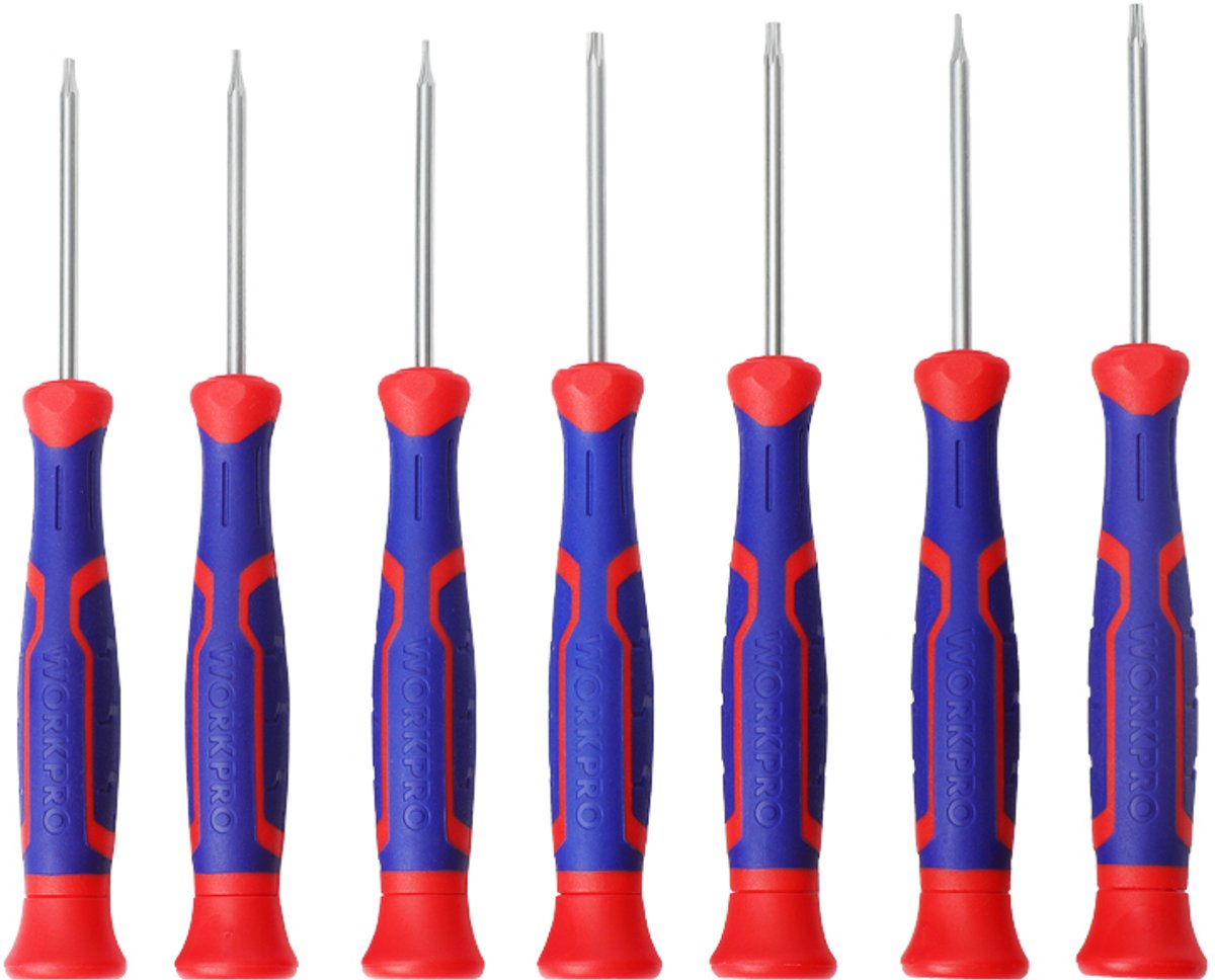 WORKPRO WP200510 Precisieschroevendraaierset TORX – 7-delig – Magnetisch – CR-V – Voor Elektronica & Fijnmechanica