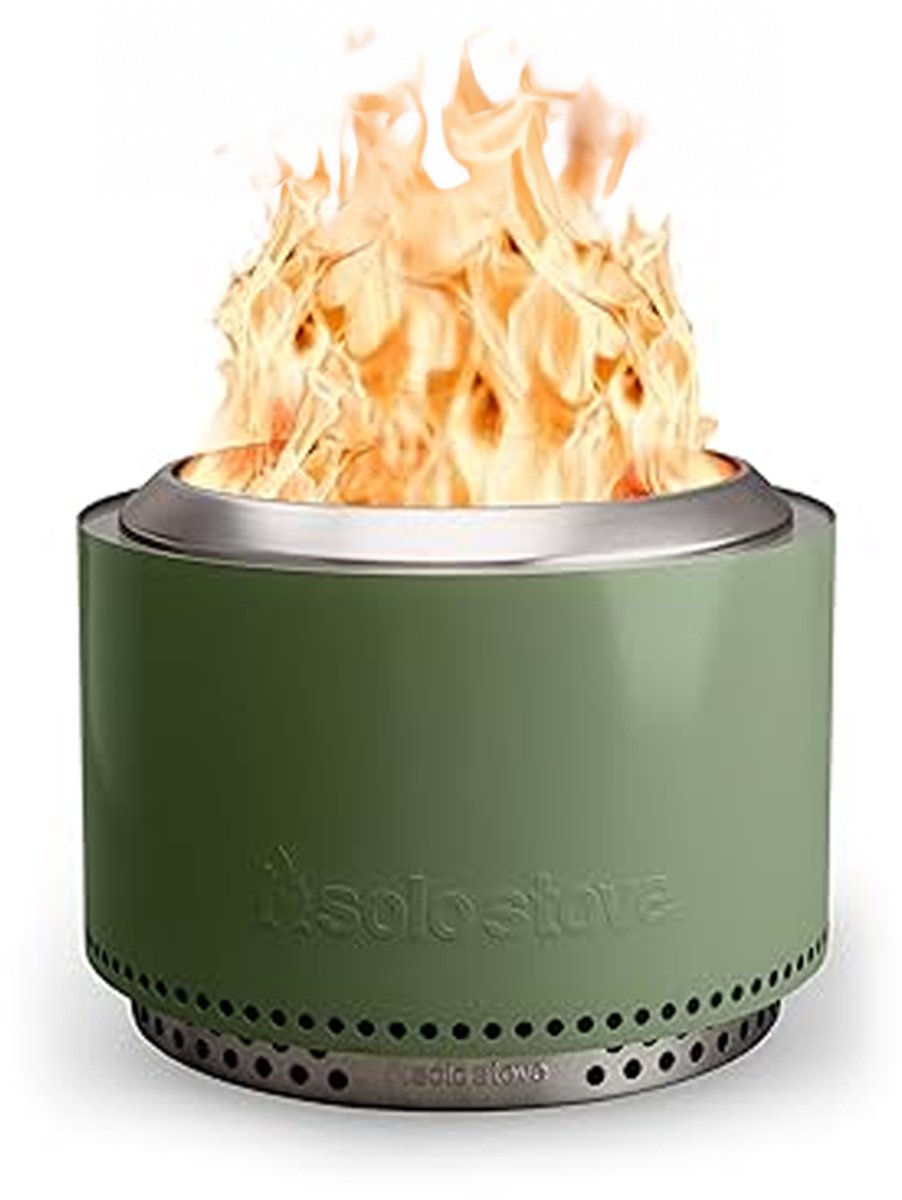 Solo Stove Yukon-Vuurkorf 2.0 - Olijf Groen - Rookvrije Vuurplaats - Houtverbranding - Met Uitneembare Aslade, 304 Roestvrijstaal, 68,5 x 43 cm, 18,3 kg