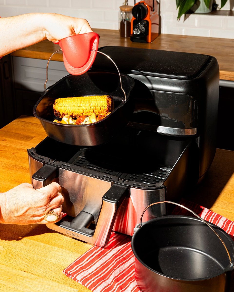 Pyrex Metalen mand/bak met handvat voor AIR FRYER 22x21 cm vierkant — cadeau in Cadeau-ideeën - foto 3
