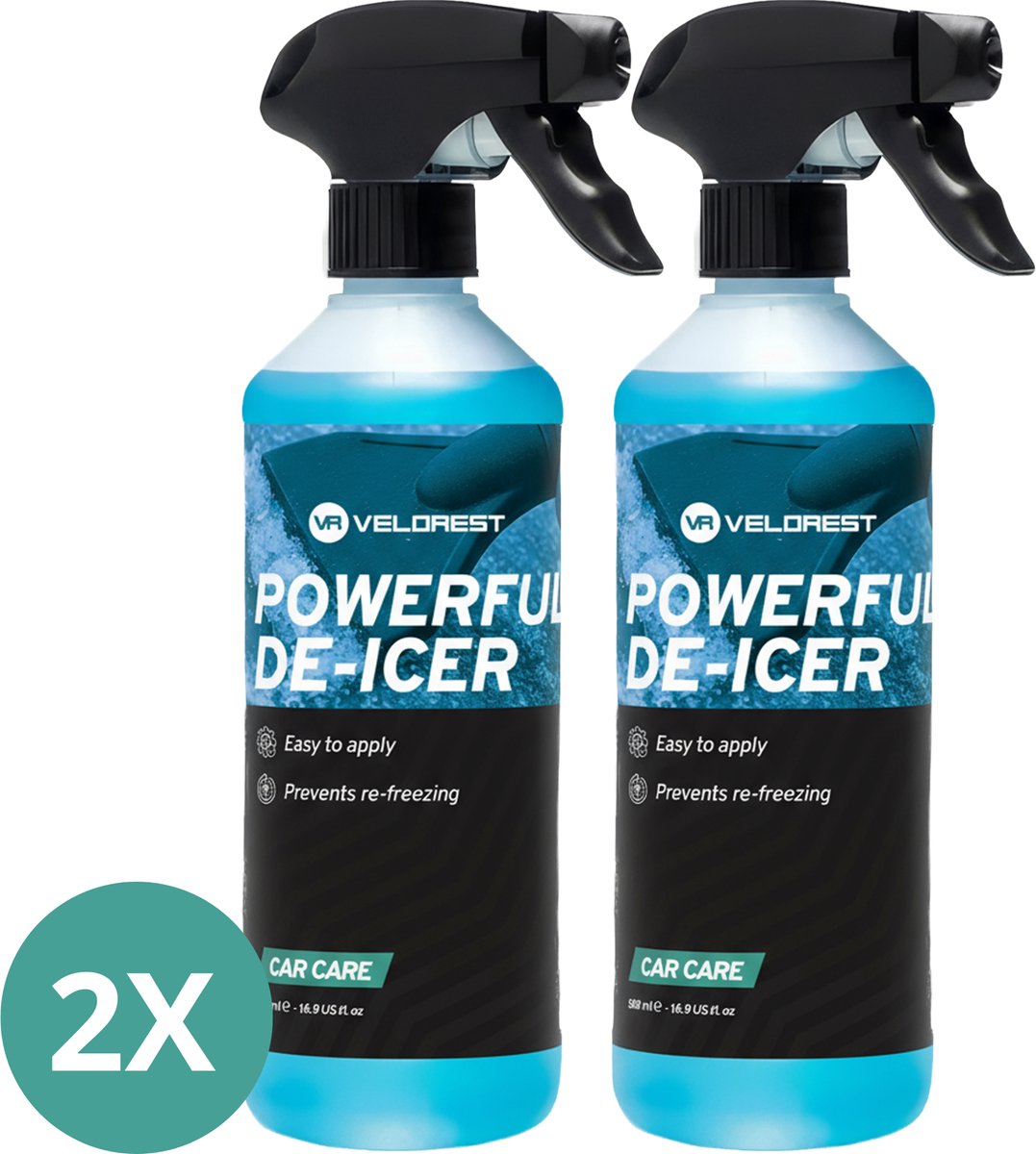 Velorest De-Icer Auto - Ruitenontdooier Spray - Antivries Spray - Ontdooispray - 500ml 2-pack