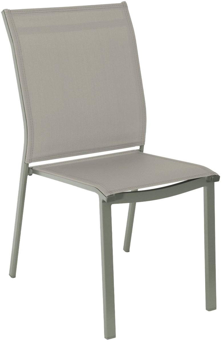 sweeek - Set van 4 stapelbare tuinstoelen van aluminium en textileen 64,5 x 45,5 x 89,5 cm - buffalo