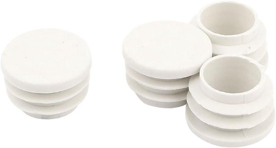 sourcingmap® kunststof ronde blancheren eindkappen buis invoegen Cover 6mm Dia 16 stks wit