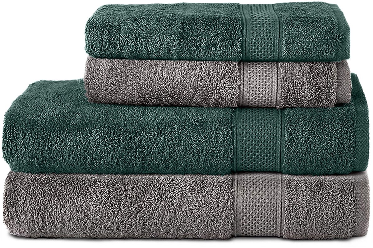 KOMFORTEC Handtuch Set 100% Baumwolle, 4 Badetücher 70x140 Und 4 Handtücher 50x1