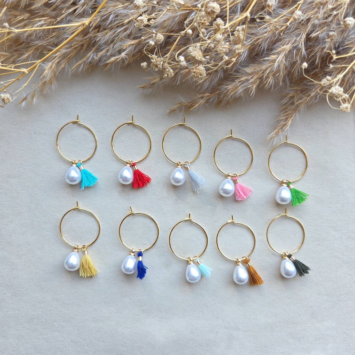 Herken je wijnglas - Pearl glow 10 stuks - glasmarker - wijnglasring - kadotip