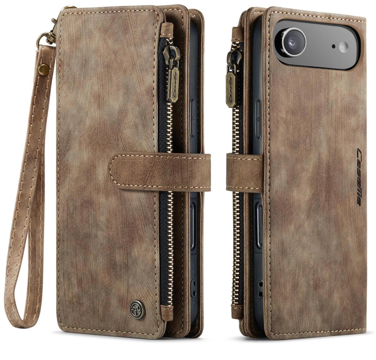 CaseMe Telefoonhoesje geschikt voor Apple iPhone Air Hoesje | CaseMe C30 Bookcase Portemonnee | Pasjeshouder voor 5 Pasjes | Telefoonhoesje voor Pinpas / OV Kaart / Rijbewijs - Bruin