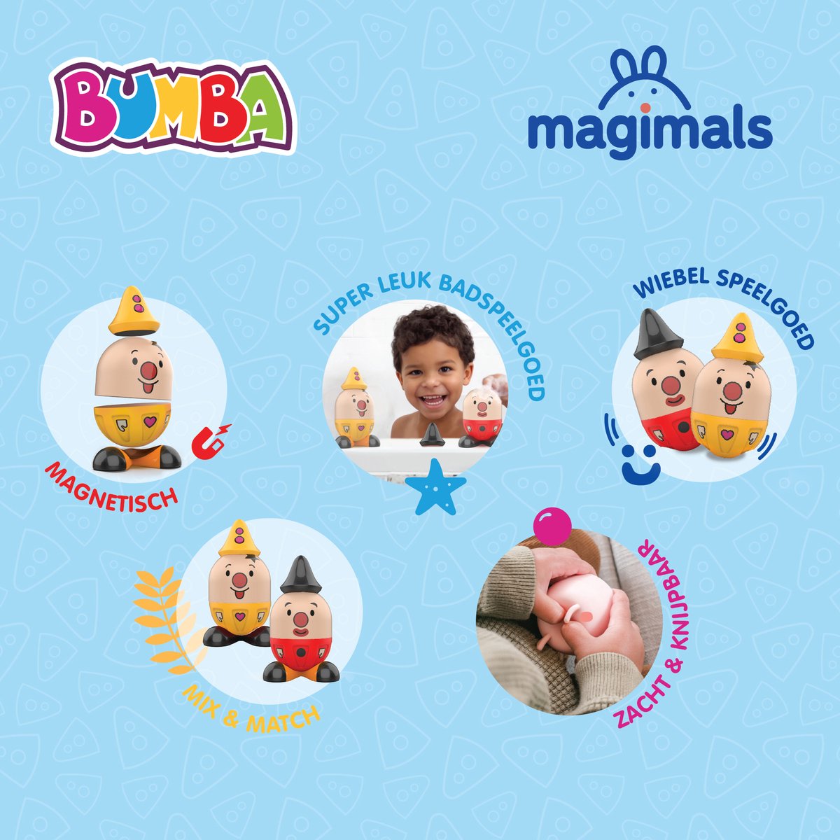 Magimals Bumba set -Interactieve & Magnetische Bumba Set om aan elkaar te koppelen (6 stuks). Leuk en creatief badspeelgoed voor je kind - Veilig en knijpbaar — afbeelding 2