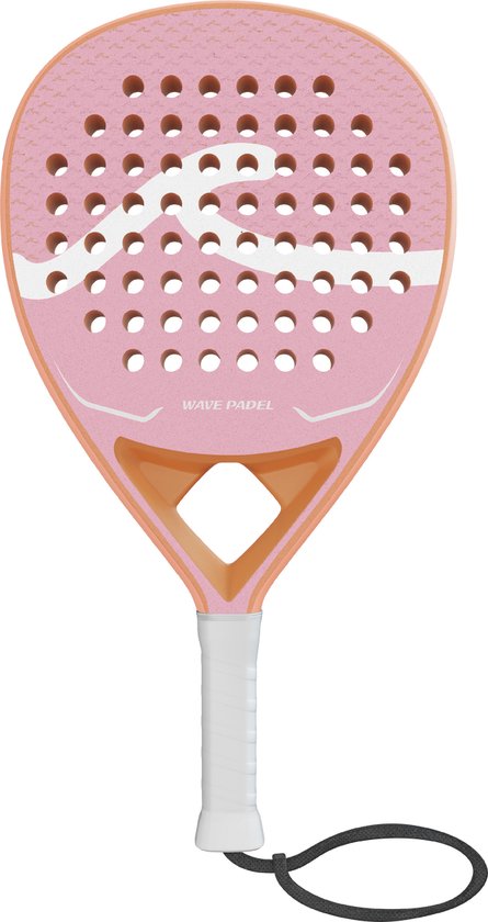 Padel Racket van WAVE PADEL® - 100% Carbon - Voor mannen en vrouwen - Pink Serve - Padel Racket Roze