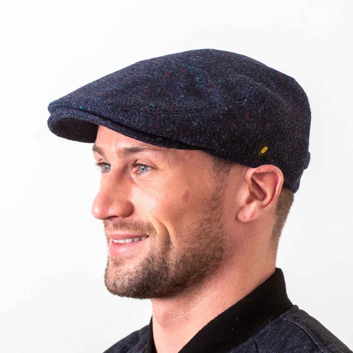Hatman of Ireland The Dubliner 100% Donegal Tweed Navy Visgraat maat XL (61cm)