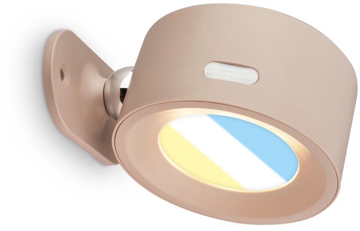 BRILONER Tari – Wandlamp oplaadbaar – draadloos met accu – zonder boren – dimbaar – touchbediening – magnetisch afneembaar – beige – 8.5 x 7.5 x 5 cm